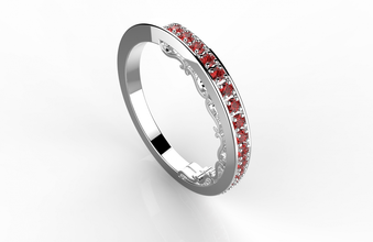 wedding band ring diamond beautiful rubby jewelry 3d print model - Mito3D