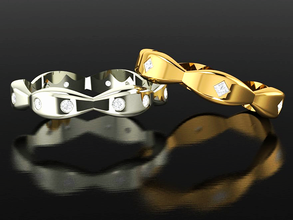 las bandas de la boda el diamante gem anillo joyería hermoso 3d print model - Mito3D