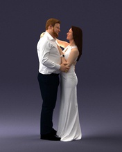 wedding couple 0105 3d print ready scan model polygon 3dprint human male realistic posed character people miniatures man woman child love relationship romance 3d print model - Mito3D