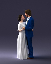 wedding couple 0430-2 3d print ready scan model polygon 3dprint human male realistic posed character people miniatures man woman child love relationship romance 3d print model - Mito3D