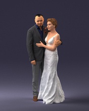 wedding couple 1026 3d print ready scan model polygon 3dprint human male realistic posed character people miniatures man woman child love relationship romance 3d print model - Mito3D