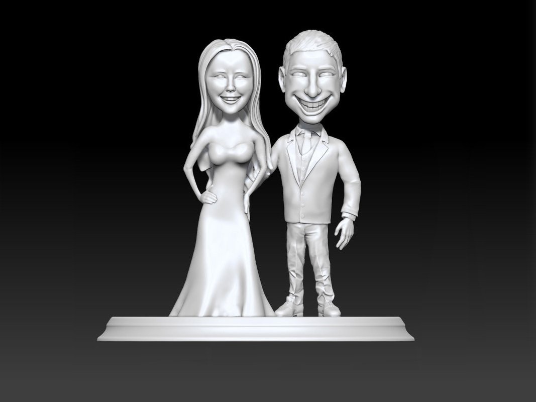 düğün çift kek dekor 3d yazdır model in heykel 3dexport 3D print model - Mito3D