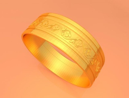 Boda oro anillo ktwr03 anillos 3d impresión modelo ktkill stl joyería prototipos imprimible circular patrón circulo redondo 3d print model - Mito3D