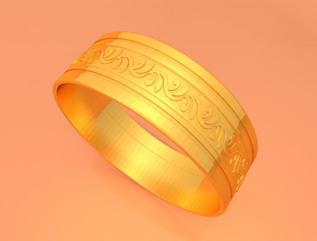 Boda oro anillo ktwr05 anillos 3d impresión modelo ktkill stl joyería prototipos imprimible circular patrón circulo redondo 3D print model - Mito3D