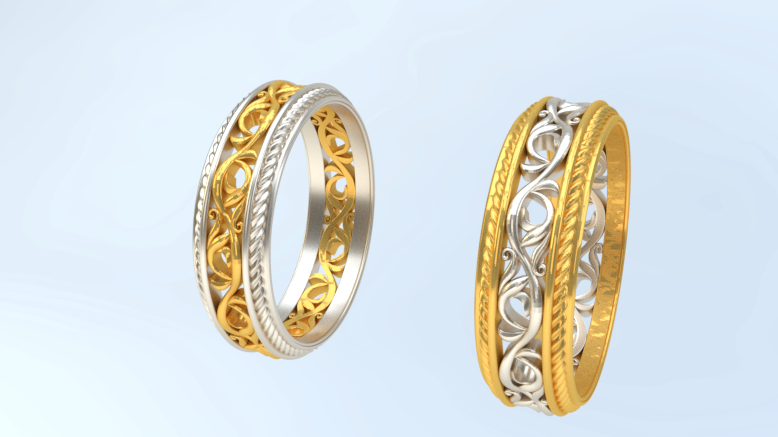 wedding ring wax 3d 3d-print cnc gold 3D print model - Mito3D