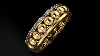 wedding ring gold woman-ring fashion-ring gamstone diamond widding rino cad 3d print model - Mito3D