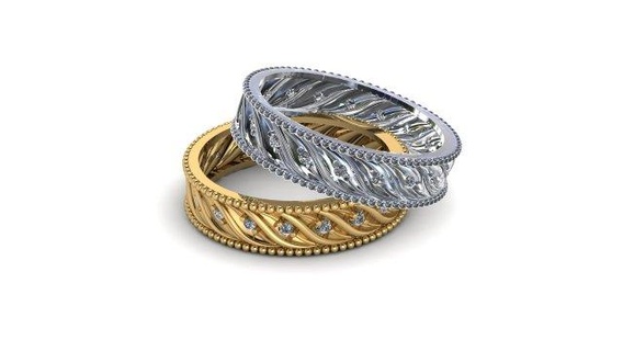 Hochzeit Ring 3d druckbar Modell Ringe Gold Silber Stellungnahme Engagement 3dprintable Challa Ringgirl Diamant 3d print model - Mito3D