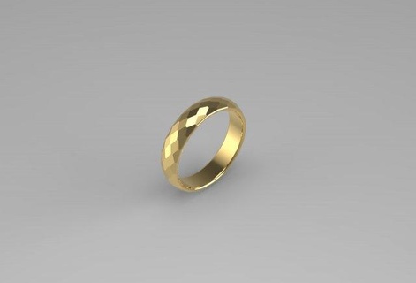 wedding ring facets size 175 rings 17-5 3d print model - Mito3D