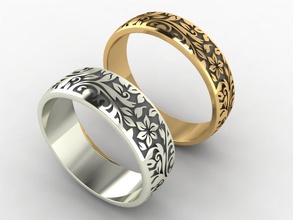 bague de mariage fleurs l'anneau beau bijoux imprimable cad belle la femelle femmes l'engagement exclusif 3dm stl obj mode or cnc 3d print model - Mito3D