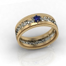 wedding ring gem fashion printable gold rhiho cad cnc woman 3d print model - Mito3D