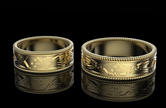 mariage anneaux bijoux engagement or argent mode beauté imprimable cncmachining bague stl obj 3dm fbx 3d print model - Mito3D