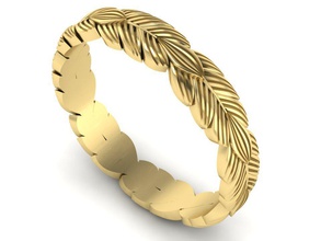 Casamento argolas folhas joalheria jóias folha padronizar imprimível anel cafajeste joias fêmea mulheres exclusivo stl obj moda ouro impressão cnc 3d print model - Mito3D
