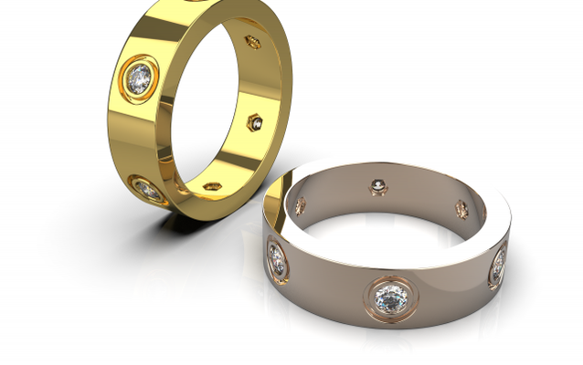 boda anillos amor 3d impresión modelo in 3dexport joyería joya oro anillo colección platino réplica diamante plata compromiso cromo 3d print model - Mito3D