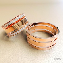 anillos de boda piedras la los oro plata 3d joyería las gemas representación 3d print model - Mito3D