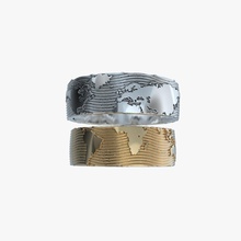 anillos de boda mapa del mundo v1 la anillo el continente tierra 3d modelo impresión imprimible cnc stl obj 3dm joyería joya cuarzos oro 3d print model - Mito3D