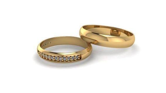 capina anel 001 argolas casal 3d stl jóias casamento 3d print model - Mito3D