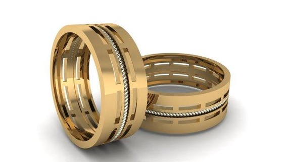 Jäten Ring 004 Ringe Hochzeit Engagement Gold Silber Juwel Schmuck 3d print model - Mito3D