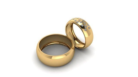 deshierbe anillo 005 anillos joyería joya joyería joya anillo deshierbe matrimonio Pareja weeding ring anillos rings set imprimible 3dm obj stl 3d print model - Mito3D