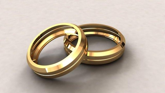désherbage bague 007 anneaux mariage wedding ring engagement bijoux bijou or 3d print model - Mito3D