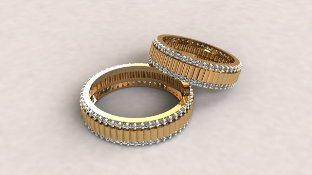 désherbage bague 011 anneaux mariage wedding ring engagement or diamant d'or gold imprimable bijoux bijou 3D print model - Mito3D