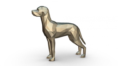weimaraner şekil 3d yazdır model in hayvanlar 3dexport sanat hediye düşük poli 3dprint hayvan dekor heykelcik iç tasarım minyatürler heykel oyuncak karikatür kağıt işi köpek memeli 3d print model - Mito3D