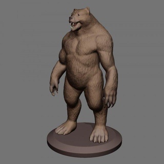homem urso v1 livre monstros criaturas Urso animal animais selvagens natureza América norte monstro criatura fauna garras indiano 3d print model - Mito3D