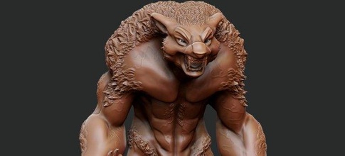 werewolf 3d print model in animals 3dexport printing wolf 3d print model - Mito3D