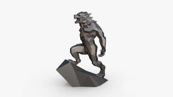 kurt adam hayvanlar Sanat hediye Yazdır düşük poli 3dprint hayvan dekor iç tasarım minyatürler heykel oyuncak karikatür çokgen Şirin Kurt 3d print model - Mito3D