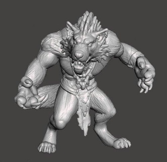 werewolf miniature model fantasy horror games rpg dnd figurines lycan lycanthrope spacewolves wolfwere fenris 40k wolfguard dungeons-and-dragons monster creature animal warhammer pathfinder druid shapeshifter beast terror alpha pack 3d print model - Mito3D