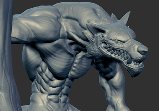 werewolf 3d print model in monsters & creatures 3dexport 3dprint 3dprinting wolf fantasy monster art 3d print model - Mito3D