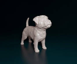 Westen Hochland Weiß Terrier 2 stl obj druckbar gedruckt Hund Steinhaufen 3d print model - Mito3D