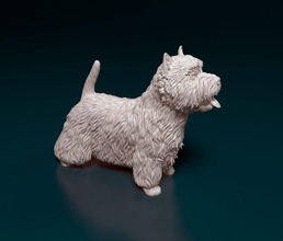 west highland white terrier tongue dog animal printable printready stl obj 3d print model - Mito3D