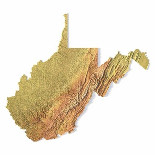 Oeste Virginia stl 3d impresión modelo terreno Estados Unidos país America Arte mapa 3d print model - Mito3D