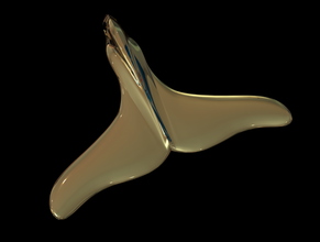 whale tail pendant yellow gold 3d print model - Mito3D