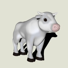 white bull bull 3d print model - Mito3D