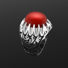 Weißgold ring Rubin weiß ruby 3dm Männer Hochzeit Vorschlag genial schön Genie 3d print model - Mito3D