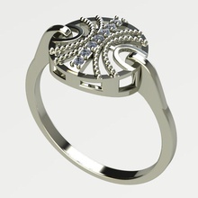 white gold ring jewellery diamond printable stone silver jewel wedding female vray platin jewelry stl 3dm rhino gem 3d print model - Mito3D