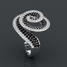 oro blanco de las mujeres anillo diamantes womenring el diamante propuesta la boda 3dm joyería precioso genio 3d print model - Mito3D