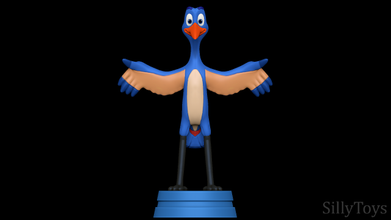 gallina cisne princesa 3d impresión modelo in animales 3dexport pájaro azul aviar masculino peludo plumas ala 3d print model - Mito3D