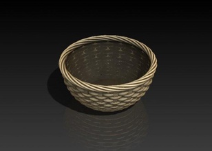 wicker fruit or bread basket 3d model in 3dexport 3d print model - Mito3D