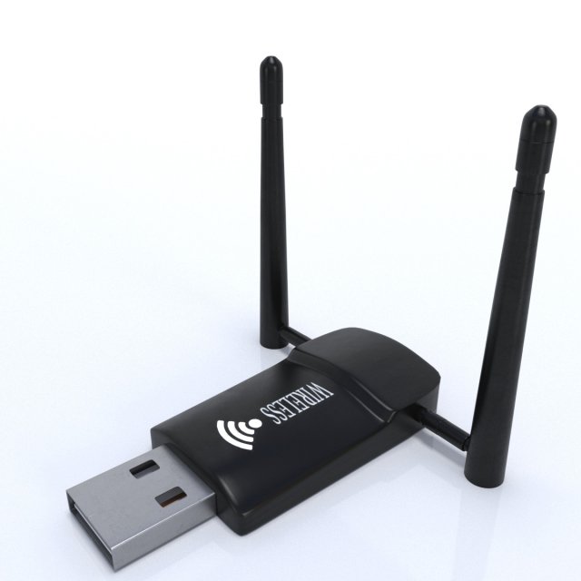 kablosuz internet USB adaptör çift wi fi dongle kanatçık tplink yönlendirici Bluetooth uyum sağlamak sinyal anten Bedava 3d model gerçekçi ekipman dizüstü bilgisayar pc 3D print model - Mito3D