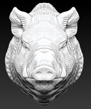 wild boar pig wild boar head solid model printable animal cnc pig hog decor sculpture high polygon hunting trophy wall obj