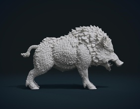 wild boar static pose hog beast fir animal forest creature rampant pig 3d print model - Mito3D