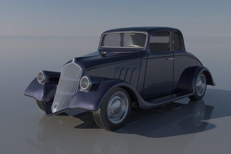 willys coupe 1933 car cars vehicle hobby auto automotive wheel classic sla fdm slot printcar print rc retro interior exterior 3d print model - Mito3D