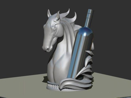 vin portant cheval mathématique art conception sculpture statue Dieu animal imprimable titulaire soutien homme intérieur figure personnage miniature 3d print model - Mito3D