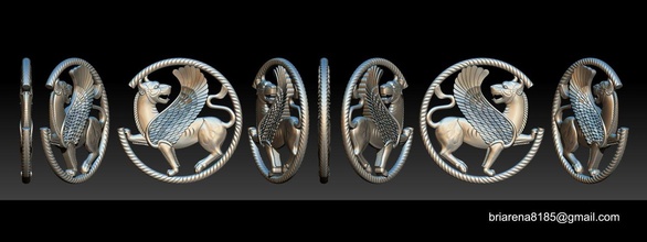 winged lion cnc 3d printer print model in pendants 3dexport pendant jewelry leo wings sculpture statue gypsum wing gryphon griffon lioness panther puma venice art 3d print model - Mito3D