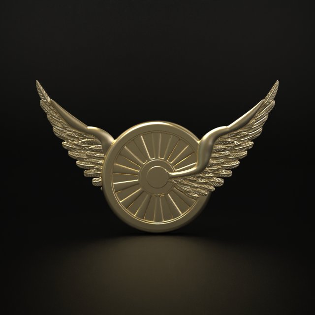 ailé roue panneaux logos aile ailes voiture motocyclette moto pneu logo bicyclette 3d badge imprimable 3D print model - Mito3D