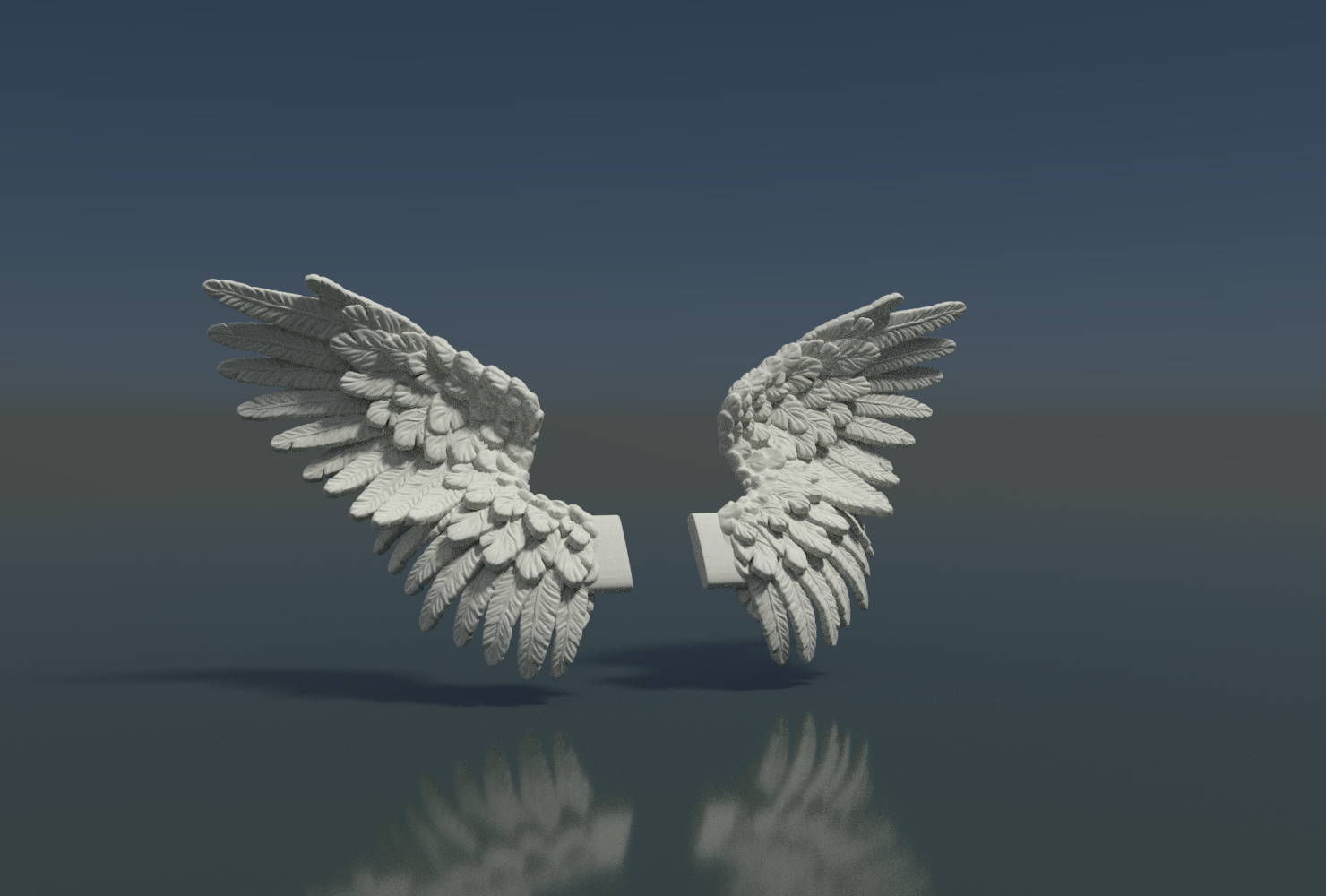 wings 3d print model in 3dexport wing cupid cherub angel feather feathers 3D print model - Mito3D