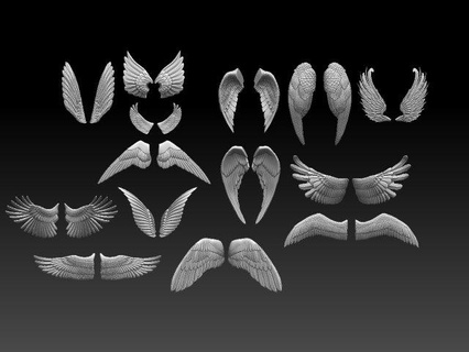 ailes sculpture oiseau impression plume plumes Aigle Pigeon or Martin moineau OIE canard aile art 3d print model - Mito3D