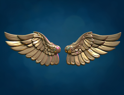 wings relief  sculpture wings eagle pigeon holy spirit jewelry sky fly  3d print model - Mito3D